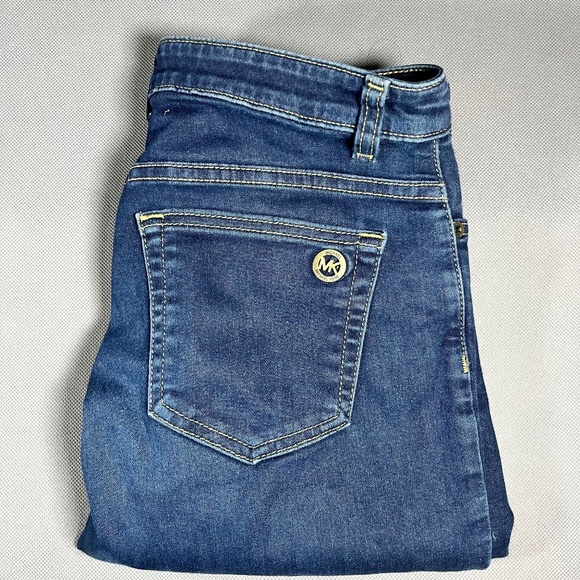 Michael Kors Jeans Womens 8 Izzy Skinny Blue Denim Pants MK Luxury Jeans - Picture 1 of 8